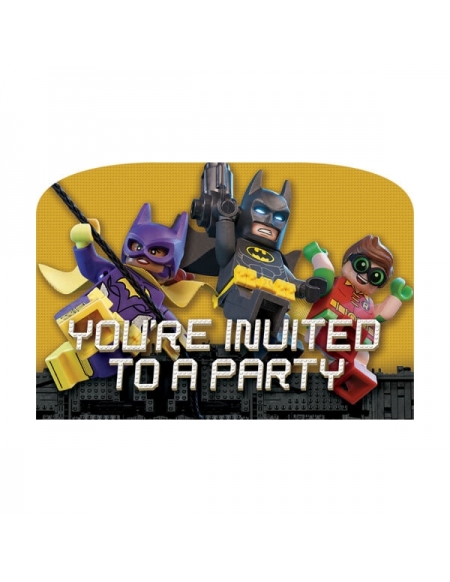 Invitaciones Lego Batman con Sobre para Fiestas y Cumpleaños