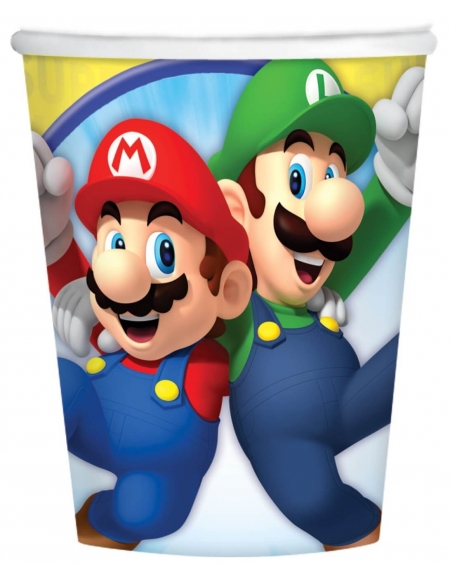 Vasos Super Mario de 266ml para Fiestas y Cumpleaños