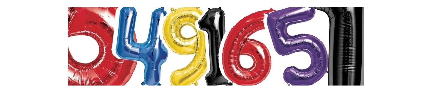 Globos de Helio Numeros 86cm para Decoración de Cumpleaños y Fiestas